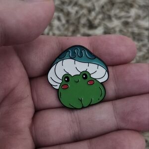 Cute Frog‎ and Mushroom Enamel Pin